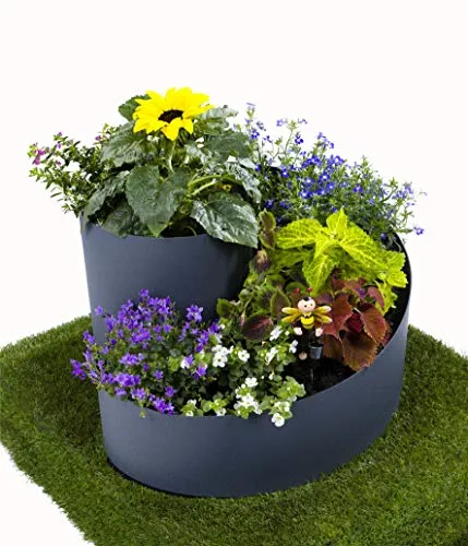 Kräuterspirale Hochbeet Kräuter-Schnecke in Anthrazit Grau RAL 7016 - Hochbeet Kräuterspirale 35 cm hoch, Ø 55 cm aus hochwertigem PP-Material. Leicht aufzubauen und ideal für moderne Gärten. Farbvarianten: Anthrazit und Steingrau.