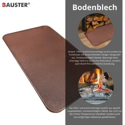 Ofenblech Bodenblech 80x49 cm für Kamin und Herd