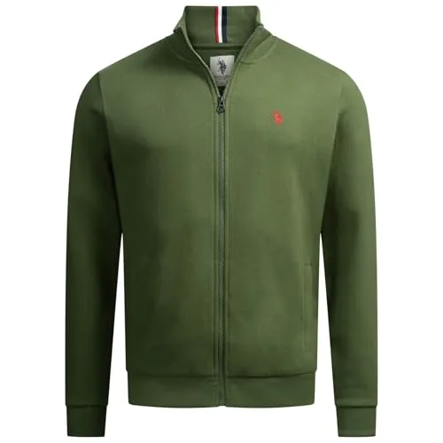 U.S. Polo Assn. Herren Sweatjacke P018 - Olive Rust - Gr. XXL - Sportive Sweatjacke mit Stehkragen und Reißverschluss. Angenehmer Baumwoll-Polyester-Mix für hohen Tragekomfort. Ideal für Freizeit und Büro, vielseitig kombinierbar mit verschiedenen Outfits.