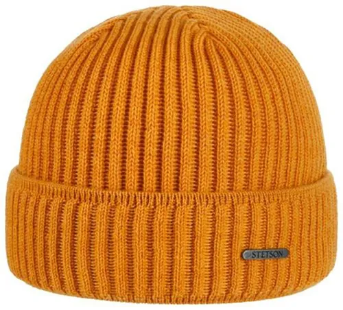 Stetson Beanie Parkman mit Umschlag Made in Italy in orange von Stetson