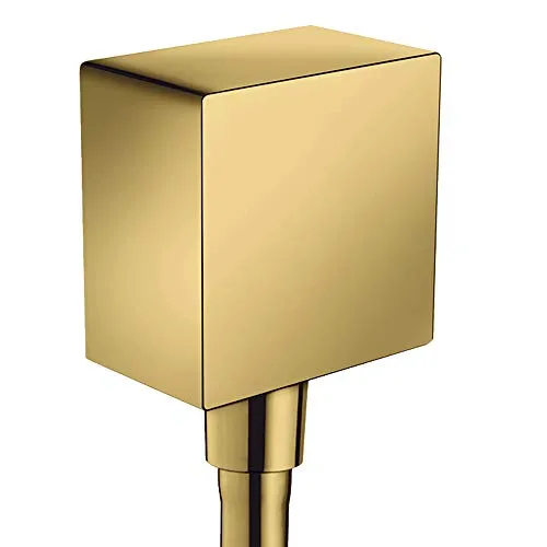 hansgrohe Schlauchanschluss FixFit Square - Duschkopfschläuche mit Rückflussverhinderer, edle Polished Gold Optic für modernen Luxus und einfache Installation.