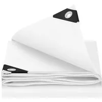 WOLTU Abdeckplane Wasserdicht 140 g/m² PE mit Ösen Weiß 2x3 m