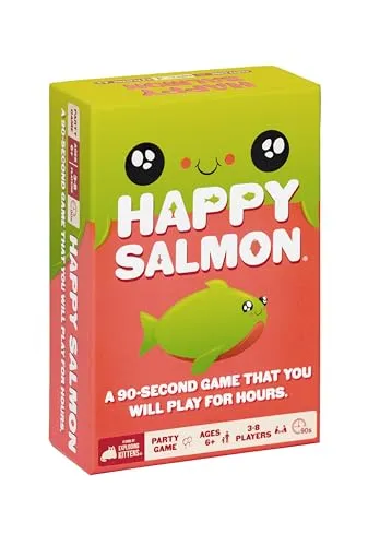 Exploding Kittens - Happy Salmon - Card Game for Family Fun - 3-6 Players, Ages 6+ - Quick 90-Second Rounds