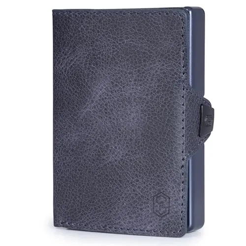 slimpuro Geldbörse Herren - Slim Wallet mit RFID Schutz - Geldbörse für Herren und Damen, elegant und flach mit Platz für 12 Karten und Münzfach, schützt vor Datendiebstahl durch RFID-Technologie.