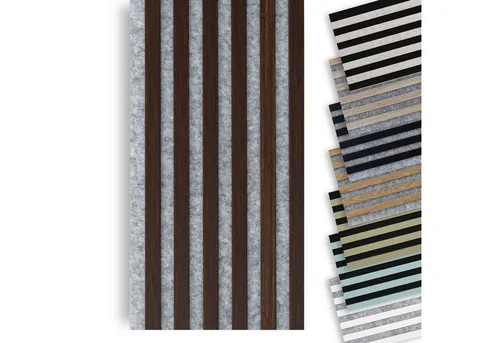 marbet design Wandpaneel Woodline 270x30cm - Dekoratives Akustikpaneel zur Verbesserung der Raumakustik. Die stilvollen Holzlamellen sorgen für einen warmen Look und eine angenehme Atmosphäre in jedem Raum. Einfach zu montieren und individuell zuschneidbar.