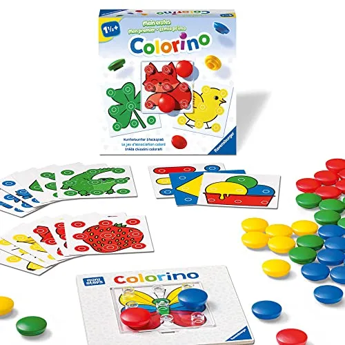Ravensburger 20981 Mein erstes Colorino - Lernspiel für kleine Künstler - Steckspiel für Kinder ab 1,5 Jahren, fördert Farbenlernen und Feinmotorik mit 36 bunten Steinen und 32 Motiven - ideal als Geschenk!