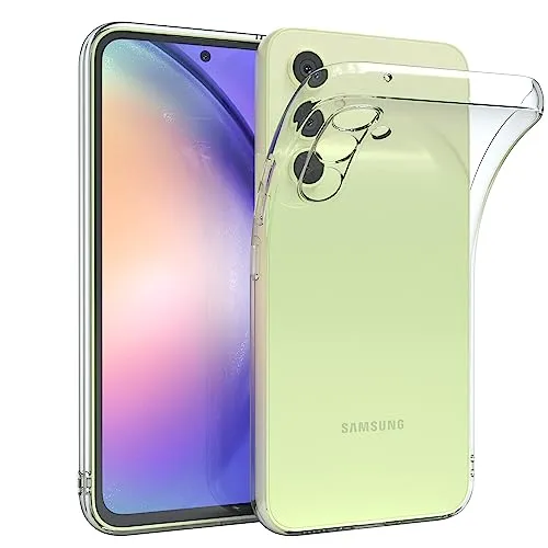 EAZY CASE Hülle kompatibel mit Samsung Galaxy A54 Schutzhülle Silikon, Ultra dünn, Slimcover, Handyhülle, Silikonhülle, Backcover, Durchsichtig, Klar Transparent