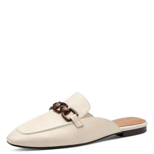 Tamaris Sabot Damen Elegant beige, EU 39 - Pantoletten für Damen mit TOUCH-IT Funktion für optimalen Tragekomfort und rutschfester ANTIslide-Technologie. Ideal für jeden Anlass und bequemes An- und Ausziehen.