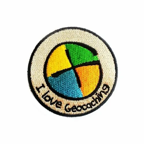 I Love Geocaching Patch Aufnäher Geschenk Rucksack aufbügeln Trade Item