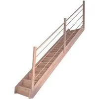 Produktbild Treppe Mykonos Buche Gerade Setzstufen Holz-Design-Geländer Rechts FSC®