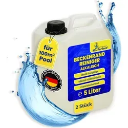 Mr. Perfect Hocheffektiver Pool Randreiniger 2x5L - Sonstiges Poolzubehör - Hochwirksamer alkalischer Beckenrandreiniger für mühelose Entfernung hartnäckiger Verschmutzungen auf keramischen Belägen und Fliesen, hinterlässt keine Rückstände.