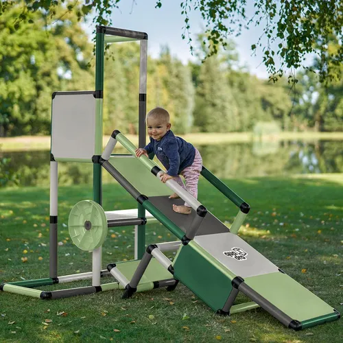 Quadro Evolution Home Spielturm mit Babyrutsche – Mint - Modularer Kletterturm für drinnen und draußen, ideal ab 6 Monaten. Fördert Motorik und Kreativität mit vielseitigen Aufstiegs- und Rutschmöglichkeiten.