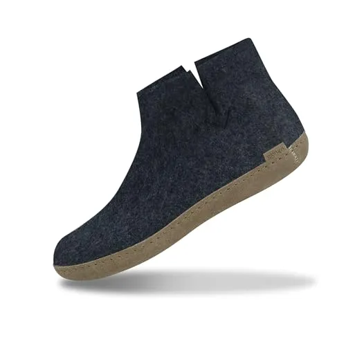 glerups dk Modell G Filzstiefel mit Ledersohle - Hausschuhe aus atmungsaktivem Wollfilz, antibakteriell und geruchsneutral – ideal für höchsten Komfort und Wohlbefinden zu Hause.