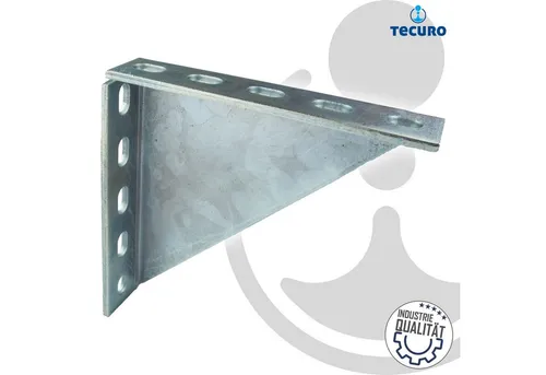 tecuro Winkelkonsole 200 x 200 x 4 mm - Eisenwaren: Stabile Stahlwinkelkonsole für Montageschiene Typ 38/40, ideal für Rohrleitungsmontage und bietet eine zuverlässige Tragkonstruktion.