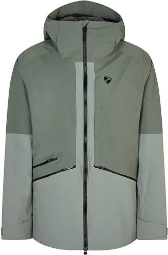 ZIENER TAHAN Jacke 2024 - Hochfunktionelle Snowboardjacke in Grey Seal - Snowboardjacke mit ZIENER AQUASHIELD Membran für Wasser- und Winddichtigkeit sowie recycelten Materialien für umweltfreundlichen Komfort. Ideal für Freeride-Enthusiasten.