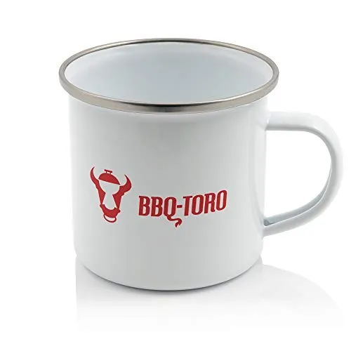 BBQ-Toro Emaille Tasse | 350 ml in weiß von BBQ-Toro