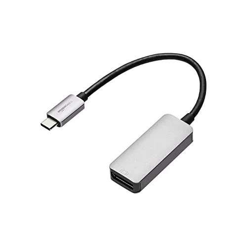 Amazon Basics USB-C-auf-DisplayPort-Adapter, Aluminium, Grau