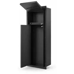 HAGO24 WC Modul Edelstahl Schwarz mit Push-to-Open