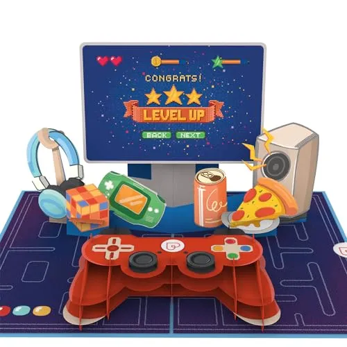 papercrush® Pop-Up Karte Gaming Controller „Level Up“ von papercrush