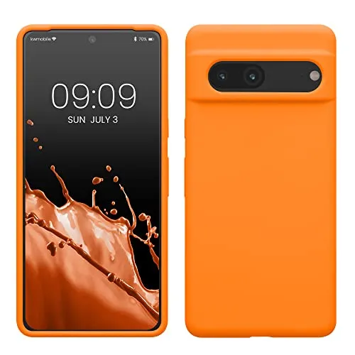 kwmobile Handyhülle für Google Pixel 7 Hülle, für Pixel 7 Case - Hülle Silikon - kabelloses Laden - Fruity Orange