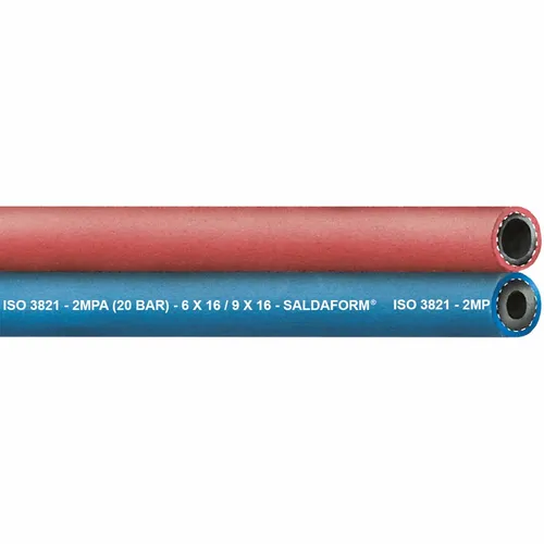 TEGUMA Zwillingsschlauch SALDAFORM® 50 m - Gasschläuche mit Wandstärke 3,5 mm, ideal für Acetylen und Sauerstoff, temperaturbeständig von -30 bis +70 °C, perfekt für Schweißarbeiten.