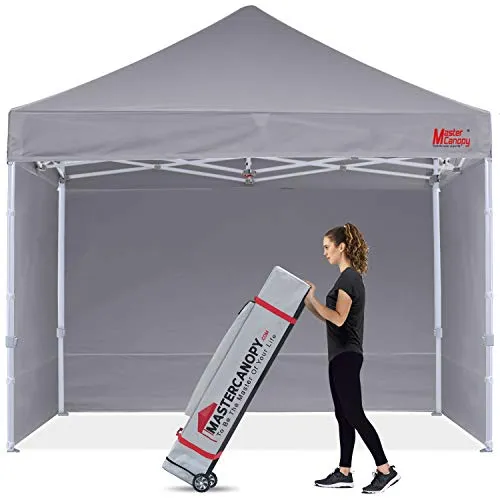 MASTERCANOPY 3 x 3 m Faltpavillon mit 4 Seitenwänden – Grau