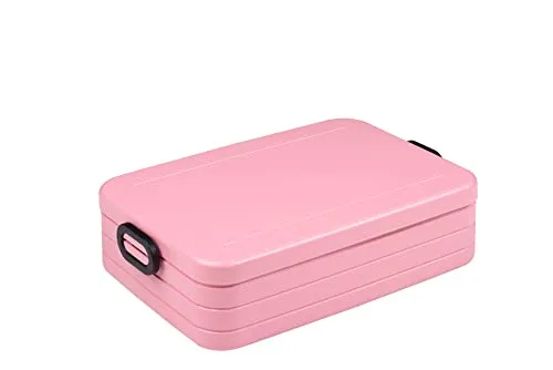 Mepal - Lunchbox Take a Break Large - Brotdose To Go - Für 4 Sandwiches oder 8 Brotscheiben - Meal Prep Box - Essensbox mit Unterteilung - Spülmaschinenfest - 1500 ml - Nordic Pink