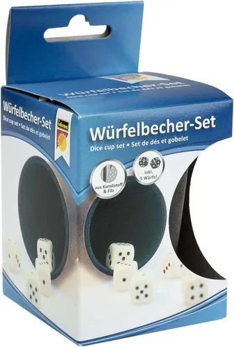 Idena 10002233 Würfelbecher Set mit 5 Würfel Neu OVP<