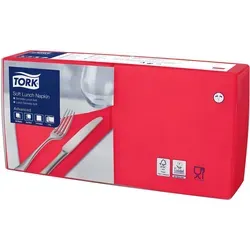 Tork 477861 Soft Lunchservietten 33 x 33 cm rot in rot von Tork