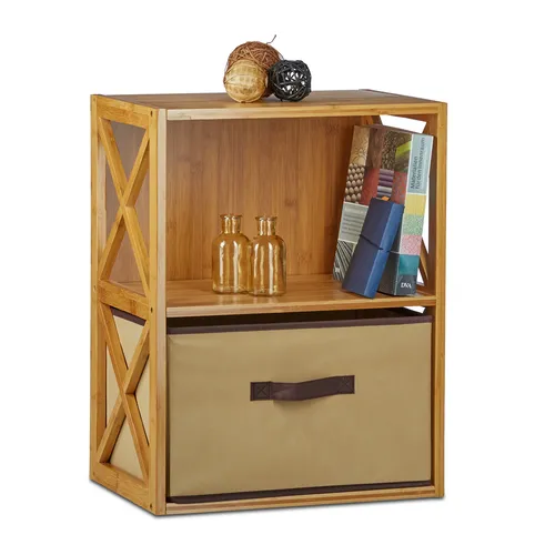 Bambus Badezimmerregal Faltregal mit 2 Ablagen - Praktisches Aufbewahrungsregal aus robustem Bambus, ideal für jedes Badezimmer. Mit 20 kg Tragkraft und einem stilvollen Landhausdesign.