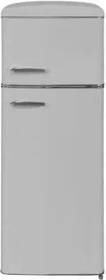 Exquisit RKGC270-45-H-160E Retro Kühl-Gefrierkombination - Kühlschrank mit 206 L, 54,5 cm breit, energieeffiziente Klasse E, ausgestattet mit Rollen und LED-Beleuchtung für optimale Sichtbarkeit.