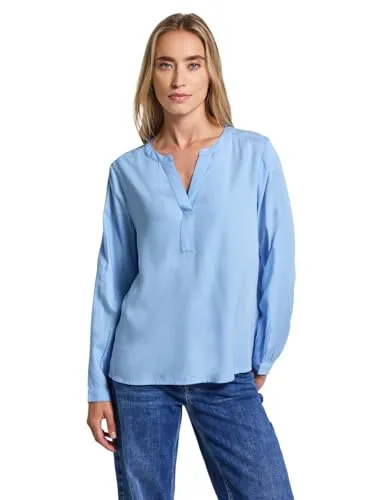 Street One Split Neck Tunika original Blue 42 - Damenbluse mit Split Neck und Langarm, ideal für vielseitige Outfits. Bequeme Passform und stylisches Design machen sie zum perfekten Allrounder.