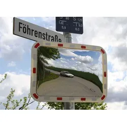 Verkehrsspiegel TopView 80x60 mit Rohrhalterung