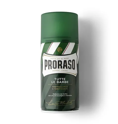 PRORASO Shaving foam Cream seife Rasierschaum Eukalyptusöl und Menthol 400 ml