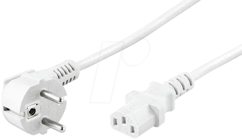 NKSK 500 WS - Netzkabel, Schutzkontaktstecker gew, 5 m, ws, C13