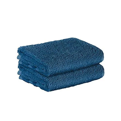 StickandShine 2er SET Premium Frottee Gästehandtuch 30x50 cm in dunkelblau in 500g/m² aus 100% Baumwolle