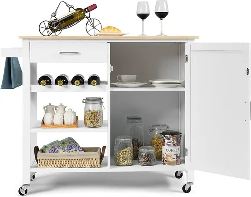 Küchenwagen Weiß von Costway