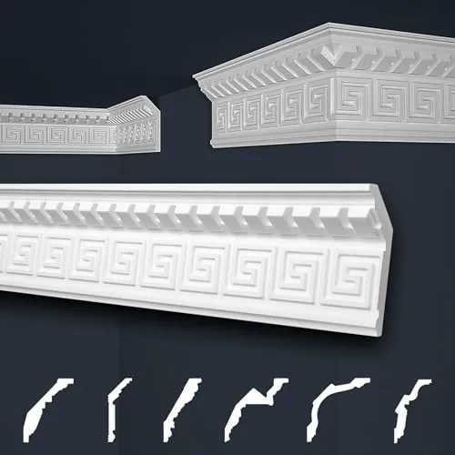 marbet design Stuckleiste B-25, 30 Meter - Dekorative Deckenleisten im Sparpaket - Dekorative Deckenleisten aus Styropor, super leicht und einfach zu verarbeiten, ideal für einen perfekten Wandabschluss und vielseitige Gestaltungsmöglichkeiten.