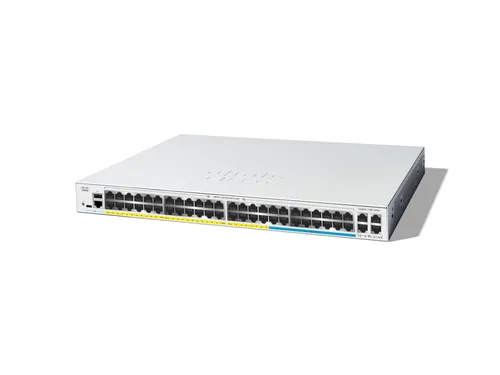 Cisco Catalyst 1300-48MGP-4X Managed Switch - Managed Switch mit 32 Gigabit-Ports, 16 Ports für 2,5GE und 4 x 10GE-SFP+, ideal für leistungsstarke Netzwerkinfrastrukturen.