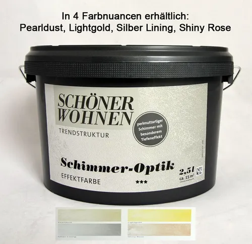 Schimmer-Optik Effektfarbe Lightgold 2,5 l incl. Kreativzusatz Schöner Wohnen