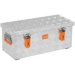 Alubox R37 Aluminium Riffelblech Werkzeug Transportkiste 37 Liter - Transportboxen aus 3 mm starkem Aluminium Riffelblech, korrosionsbeständig und ideal für den sicheren Transport von Werkzeugen. Mit umlaufender Gummidichtung und robusten Edelstahlbeschlägen.