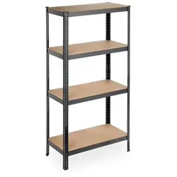 Schwerlastregal 4 Böden - Lagerregal mit 280 kg Traglast - Regalsysteme: Robustes Schwerlastregal aus Stahl, ideal für Werkstätten und Lager mit einer Traglast von 280 kg pro Boden.