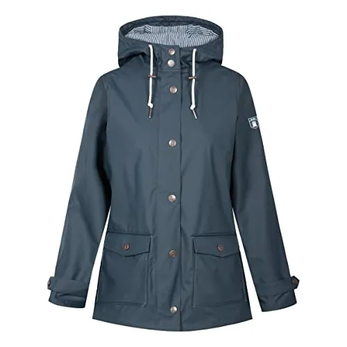 Derbe Regenjacke in Dunkelblau - 40 - Funktionsjacke aus recyceltem Polyester, wasser- und windabweisend, ideal für Outdoor-Aktivitäten mit praktischen Pattentaschen.