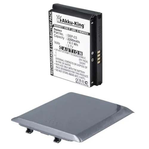 Akku-King Akku kompatibel mit Asus SBP-03 - Li-Ion 2200mAh - mit Akkudeckel - für Mypal A630, A632, A632N, A635, A636, A636N, A639