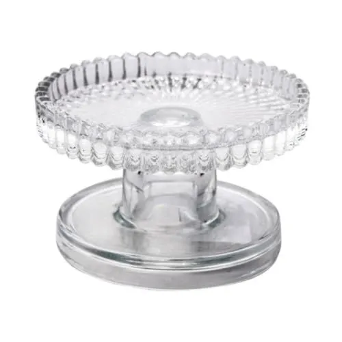 Kerzenhalter Ø 10cm Rim, Kerzenteller mit Fuß, Glas-Kerzenständer, Winterdeko, Weihnachtsdekoration