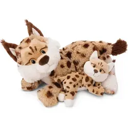 NICI Kuscheltier Luchs - Mama & Baby Set - Kuscheltiere: Flauschiges Luchs-Mutter-Kind-Duo, 40 cm & 20 cm, aus recyceltem Plüsch, perfekt zum Knuddeln und Spielen, ideal als Geschenk oder Kinderzimmer-Deko.