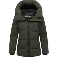 Marikoo Winterjacke Kuscheltatze - Extra hoher Kragen in Dunkelolive, Größe M (38) - Funktionsjacke mit extra hohem Kragen für optimalen Wärmeschutz, aus 100% Polyester, maschinenwaschbar und ideal für kalte Tage.