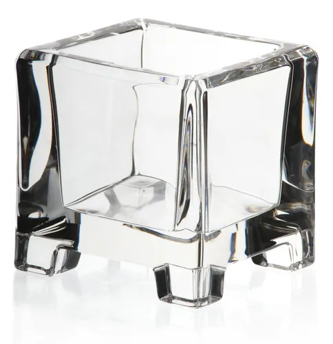 Teelichthalter Votivkerzenhalter Würfel Kristall-Glas 8cm