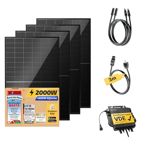 Solakon Balkonkraftwerk 2000W komplett Steckdose