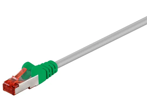 goobay 50x 68463 Cat 6 Crossover-Patchkabel, S/FTP (PiMF), Grau, Grün, 5 m, Grau-Grün - LSZH halogenfrei, Kupfer